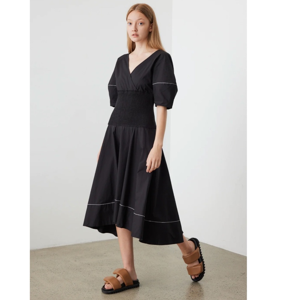 PROENZA SCHOULER WHITE LABEL Smocked Poplin Dress